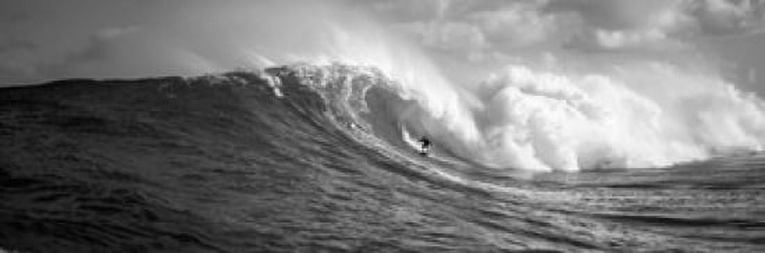 Surfer in the sea Maui Hawaii USA Canvas Art - Panoramic Images (18 x 6)