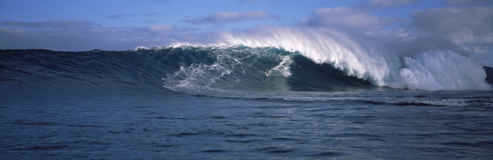 Surfer in the sea Maui Hawaii USA Canvas Art - Panoramic Images (27 x 9)