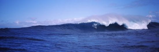 Surfer in the sea Maui Hawaii USA Canvas Art - Panoramic Images (36 x 12)