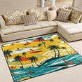thumbnail image 1 of Surfers Beach Trees Waves Area Rug Washable 80 x 58 Floor Carpet Mat Non Slip for Bedroom Living Room Home Decor, 1 of 7