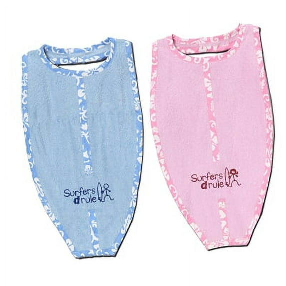 Surfers Drule Large Surfboard Shaped 100% Cotton Terry Baby Bib Pink