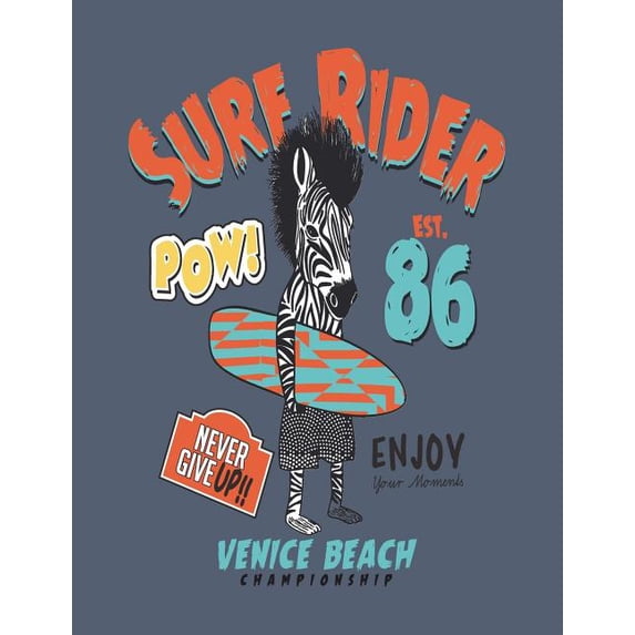 Surfers on Grey Notebook: Surf rider: Surfers on grey cover and Dot ...