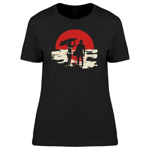 Surfers On Rising Sun T-Shirt Women -Image by Shutterstock, Female x-Large