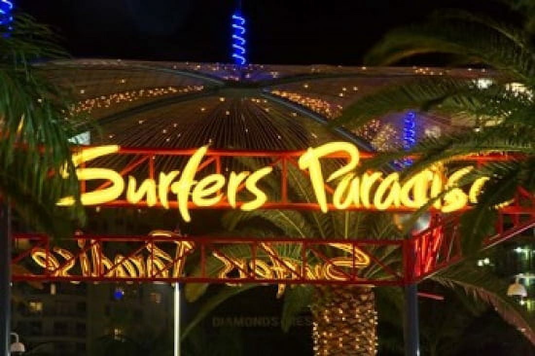 Surfers Paradise Sign Gold Coast Queensland Australia Canvas Art - David Wall DanitaDelimont (36 x 24)