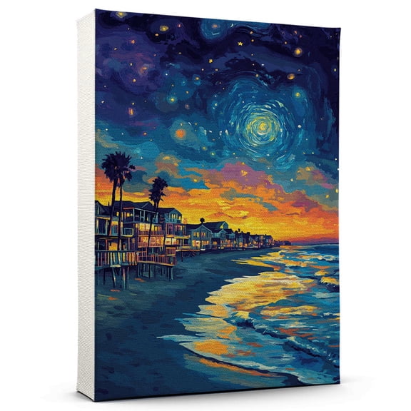 Surfers Paradise Travel Canvas Prints, Australia Starry Night Travel decor, Surfers Paradise Map Poster, Australia Travel Decor Artwork - 98AZ1329