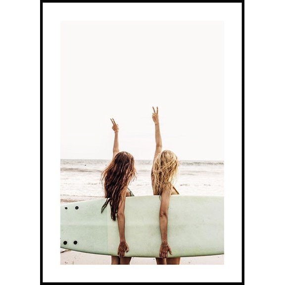 Surfers Poster Wall Art, Modern Wall Decor For Living Room Bedroom, 8x12 UNFRAMED