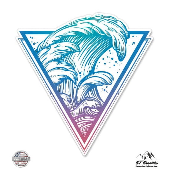 Surfers Wave - 8" Vinyl Sticker - For Car Laptop I-Pad - Waterproof Decal