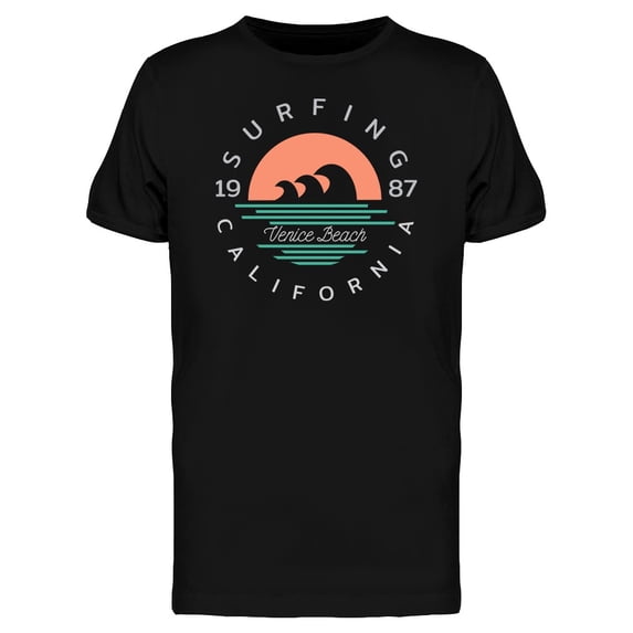 Surfing 1987 California T-Shirt Men -Image by Shutterstock, Male 3X-Large