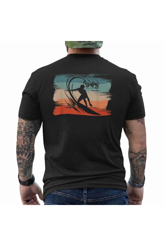 Surfing Beach Surfer Board Surf Back T-Shirt