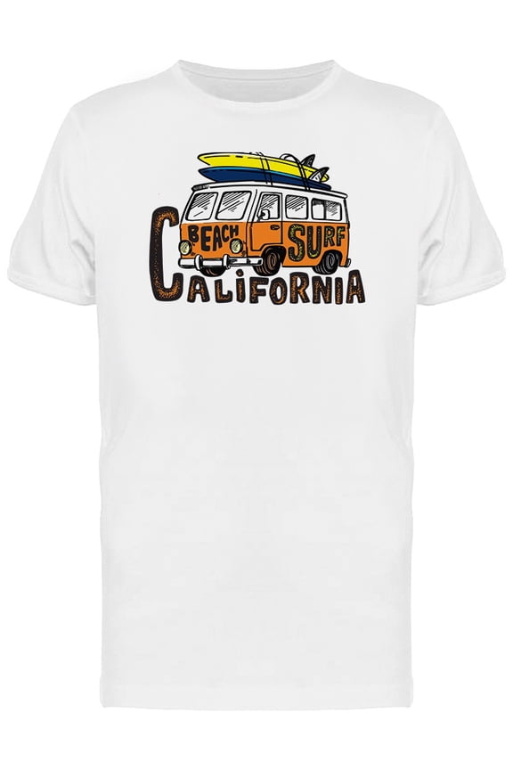 Surfing Beach Surfer Bus T-Shirt Men -Image by Shutterstock, Male Medium