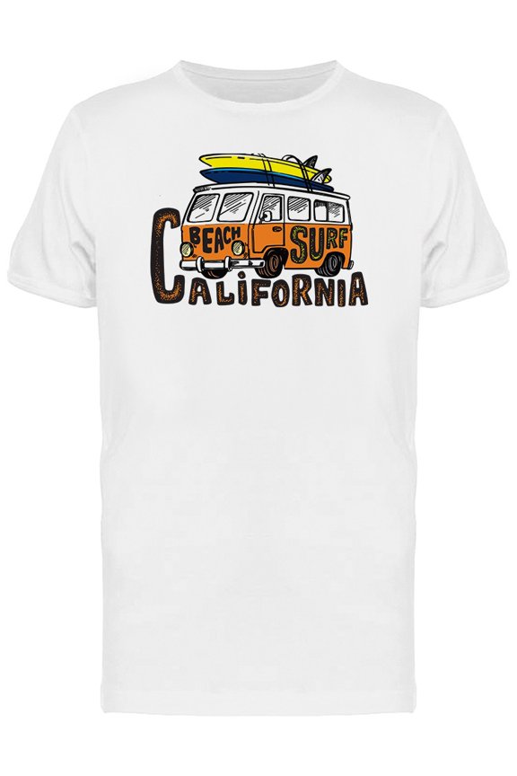 Surfing Beach Surfer Bus T-Shirt Men -Image by Shutterstock, Male x-Large