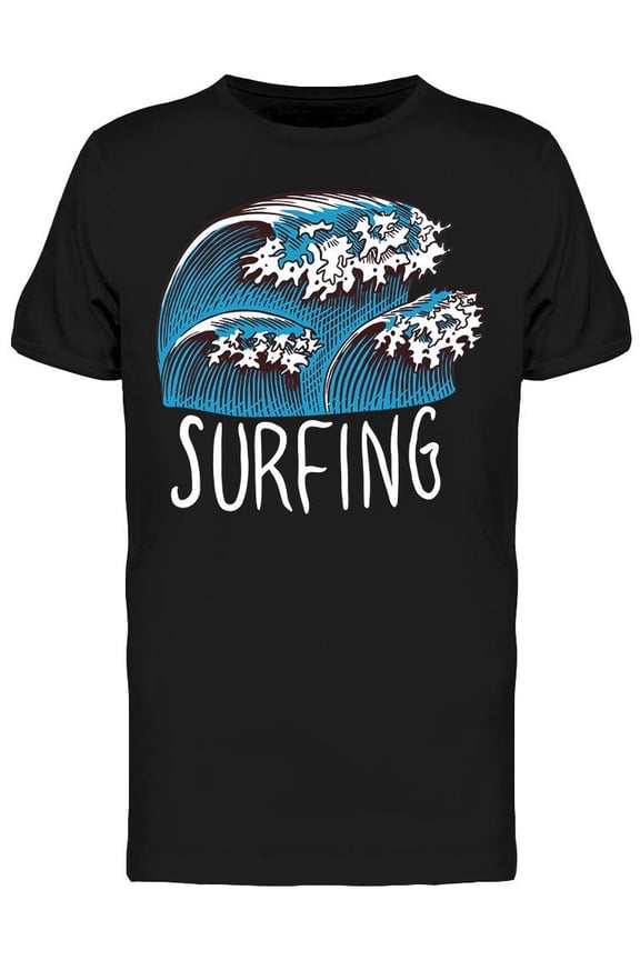 Surfing Big Waves T-Shirt Men -Image by Shutterstock, Male Large
