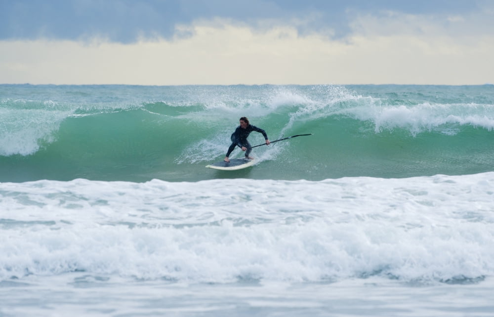 Surfing Bunker Beach Tarifa Spain Canvas Art - Ben Welsh Design Pics (19 x 12)