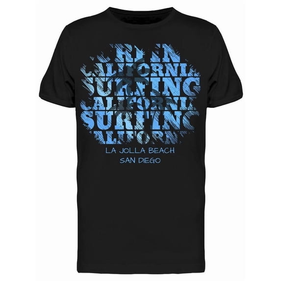 Surfing Cali Brush Strokes Style Tee Men's -Image by Shutterstock