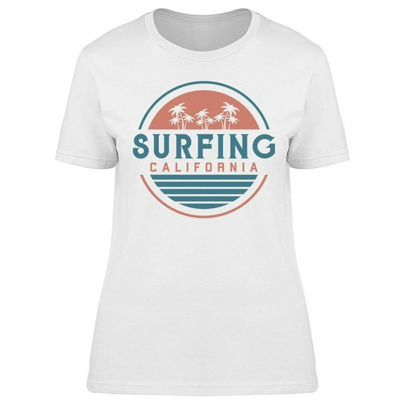 Surfing California Beach T-Shirt Women -Image by Shutterstock, Female Small