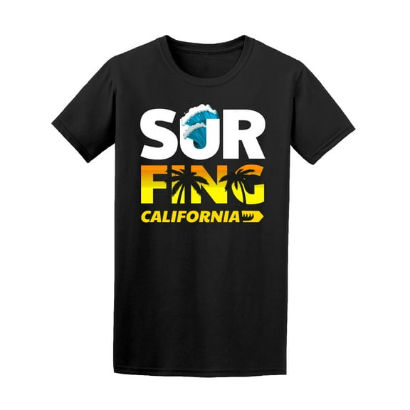 Surfing California Ocean Beach T-Shirt Men -Image by Shutterstock, Male XX-Large