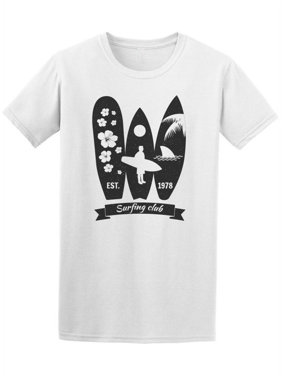 Surfing Club Est1978 Dude Posing T-Shirt Men -Image by Shutterstock, Male Large