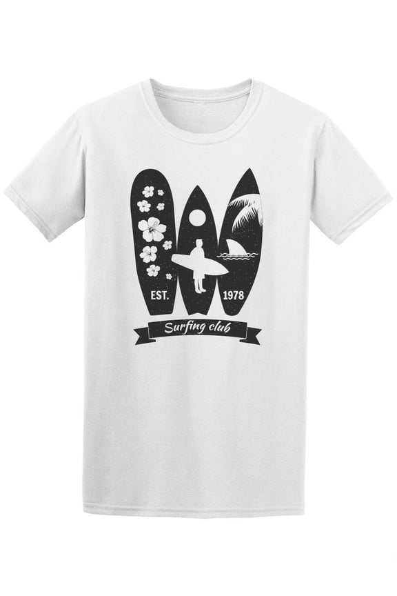 Surfing Club Est1978 Dude Posing T-Shirt Men -Image by Shutterstock, Male Small
