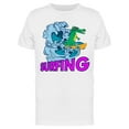 thumbnail image 1 of Surfing Crocodile T-Shirt Men -Image by Shutterstock, Male x-Large, 1 of 2