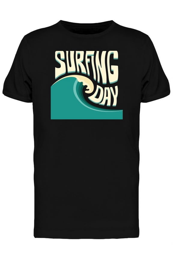 Surfing Day Big Ocean Wave T-Shirt Men -Image by Shutterstock, Male Medium