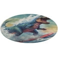 thumbnail image 1 of Surfing Dinosaurs Round Rugs -Washable Non-Slip Small Round Area Rug Throw Soft Circle Rugs for Bedroom, Modern Print Indoor Carpet for Entryway Sofa Living Room, 1 of 7