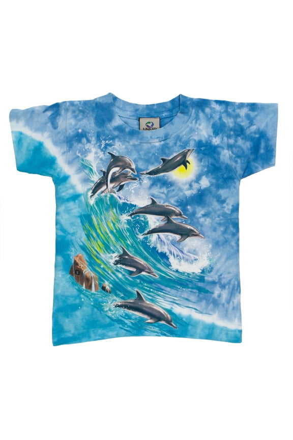 Surfing Dolphins Tie Dye Youth T-Shirt