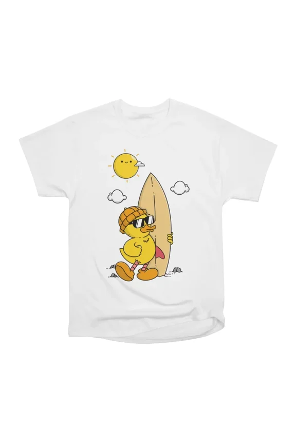 Surfing Duck T-Shirt Tee Gift For Him Merch For Her Apparel For Friend