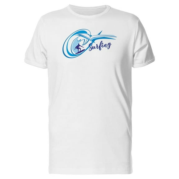 Surfing Dude Blue Wave T-Shirt Men -Image by Shutterstock, Male 3X-Large