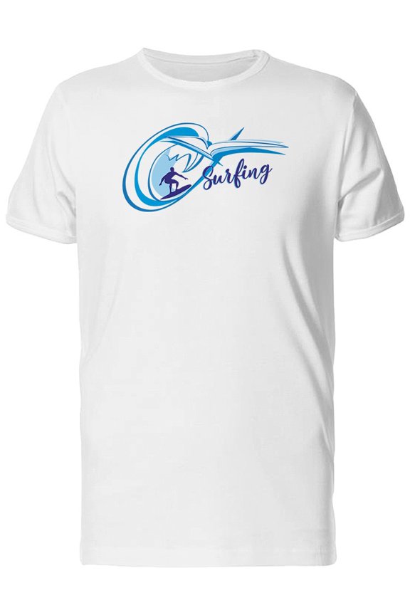 Surfing Dude Blue Wave T-Shirt Men -Image by Shutterstock, Male 3X-Large