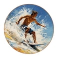 thumbnail image 1 of Surfing Elegant Microfiber Leather Round Coasters (6PCS) – 11x11 cm/4.3x4.3 in Set for Drinks, Table , Home Decor, 1 of 6