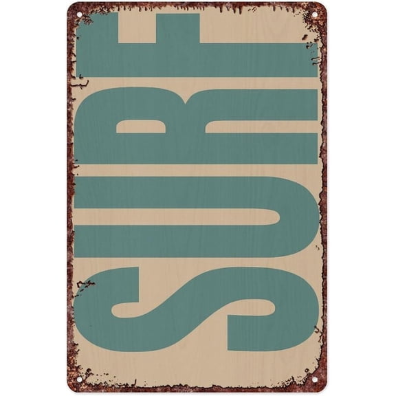 Surfing Funny Metal Tin Sign Poster for Bar Home Living Room Bedroom Office Wall Decor 12 x 8 Inch