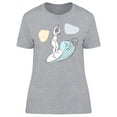 thumbnail image 1 of Surfing Girl Sketch Design T-Shirt Women -Image by Shutterstock, Female Small, 1 of 2
