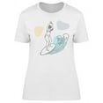 thumbnail image 1 of Surfing Girl Sketch Design T-Shirt Women -Image by Shutterstock, Female x-Large, 1 of 2