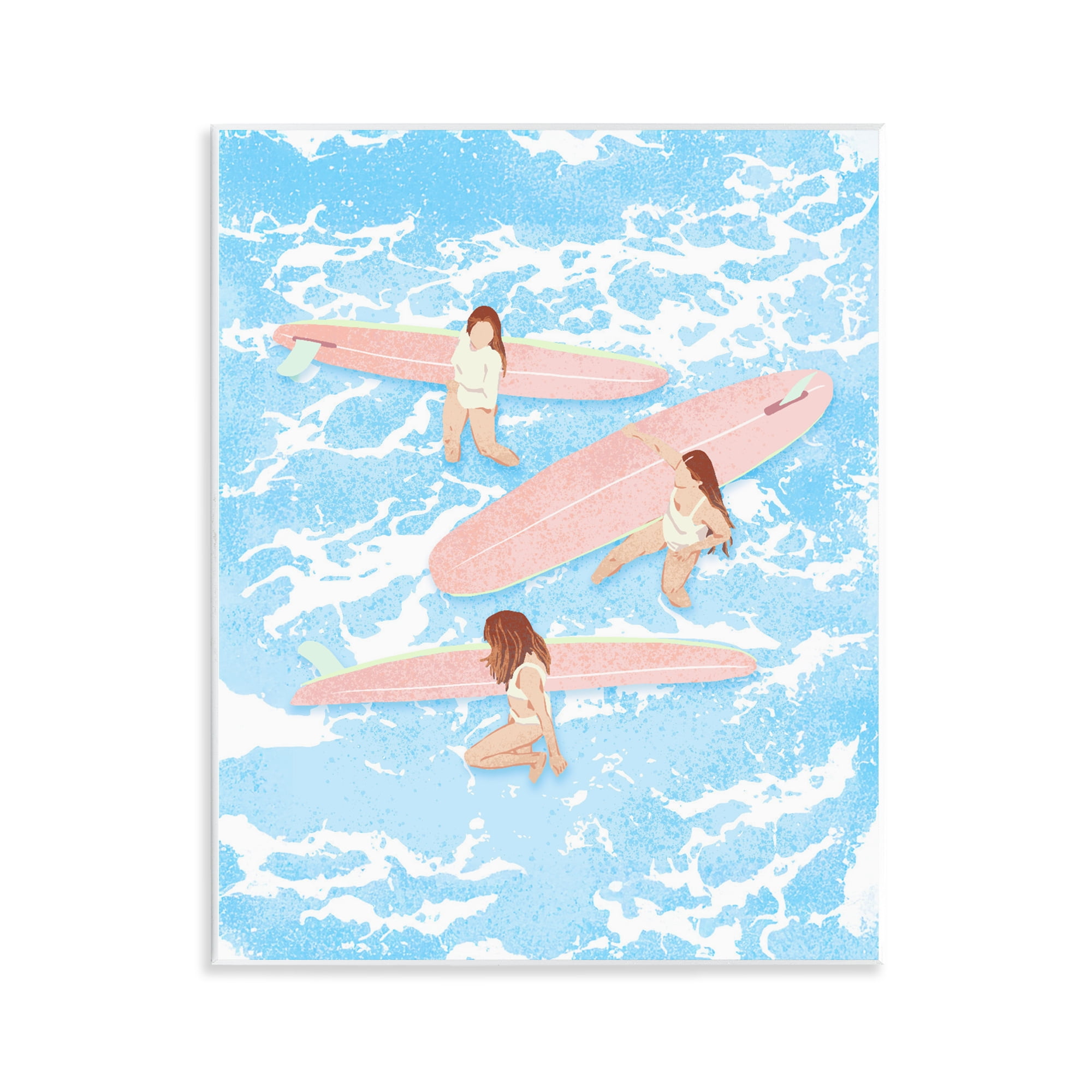 Surfing Girls Trio Wall Plaque Art, design by Ziwei Li