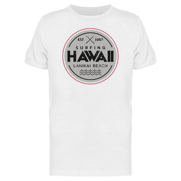 Surfing Hawaii Lanikai Beach T-Shirt Men -Image by Shutterstock, Male Small