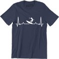 thumbnail image 1 of Surfing Heart Beat Pulse Surf Board Accessory Surfer birthday funny T-Shirt, 1 of 4