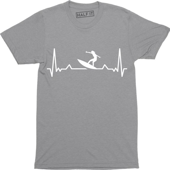 Surfing Heart Beat Pulse Surf Board Accessory Surfer birthday funny T-Shirt