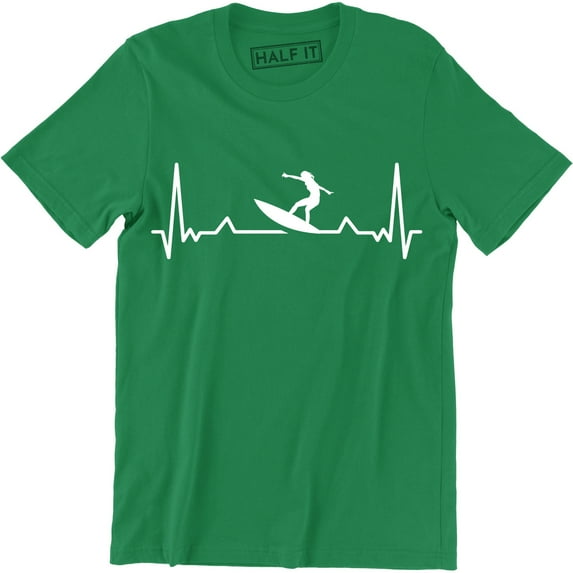 Surfing Heart Beat Pulse Surf Board Accessory Surfer birthday funny T-Shirt