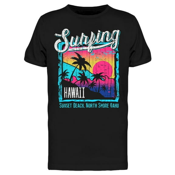 Surfing In Hawaii Design T-Shirt Men -Image by Shutterstock, Male Large