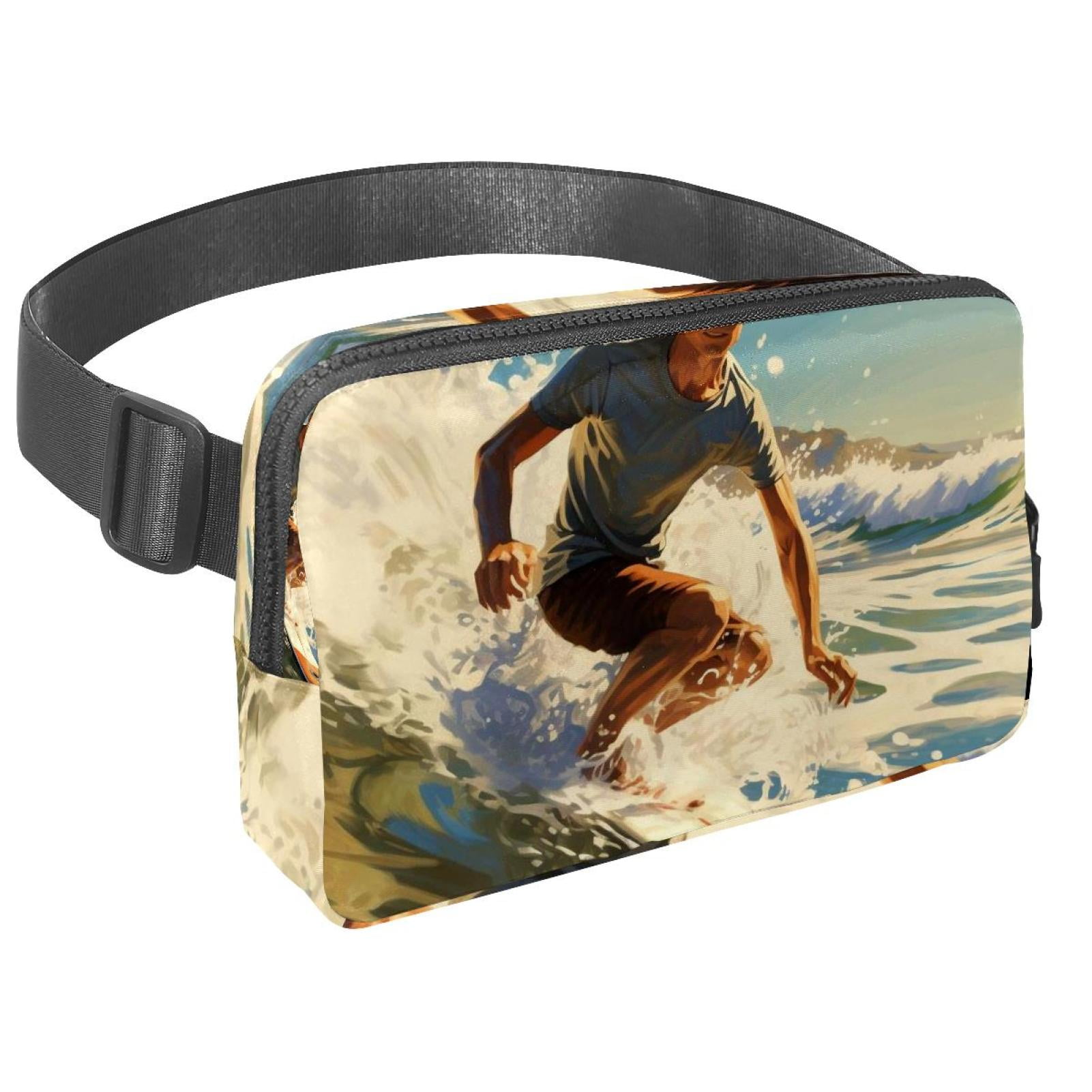 Surfing Lightweight Running Belt Waist Bag with Extension Strap and Money Belt - Unisex