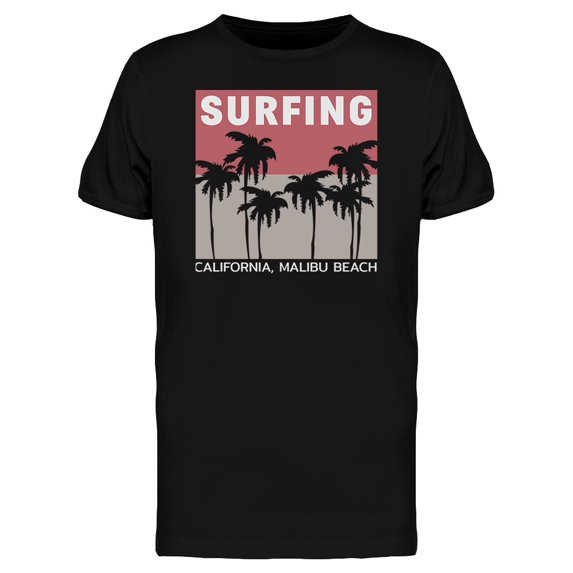 Surfing Malibu Beach T-Shirt Men -Image by Shutterstock, Male 3X-Large