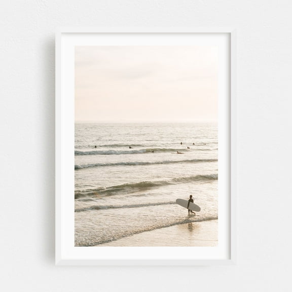 Surfing Newport Beach 02 - Newport Beach California Photography White Framed Wall Art Print 12 x 18 inches