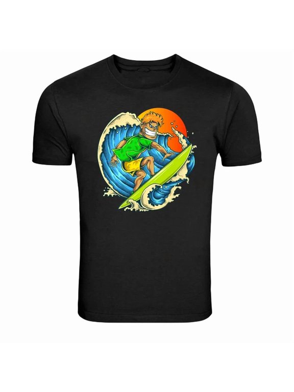 Surfing Ocean Wave Surfer Sunset Graphic Casual Look For Everyday Moments T-Shirt, Size S-5XL