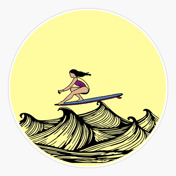Surfing Ocean Wave Vinyl Decal Sticker