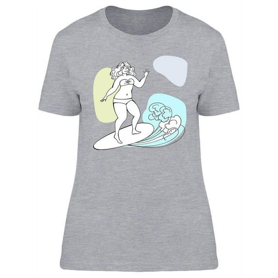 Surfing Plus Size Girl T-Shirt Women -Image by Shutterstock, Female XX-Large