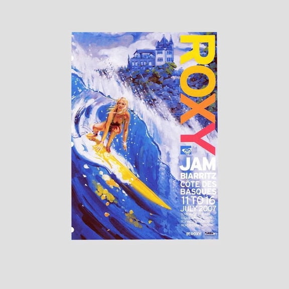 Surfing Poster - 2007 Roxy Jam Biarritz Poster - Vintage Style - Size 24x36 - Postora