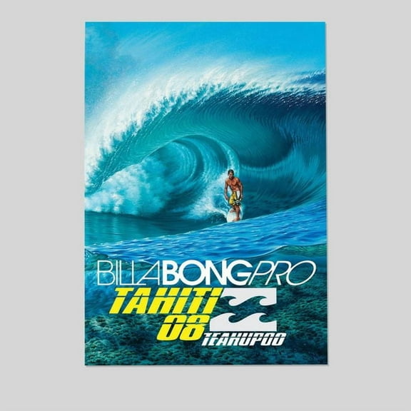 Surfing Poster -2008 Billa..bong Pro Tahiti Surfing Competition Poster - Vintage Style - Size 24x36 - Postora