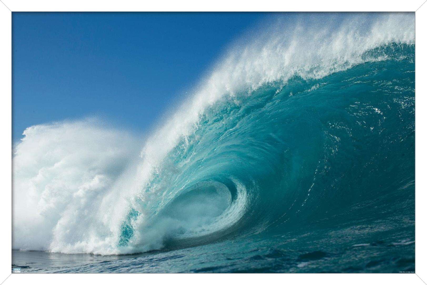 Surfing - Rolling Wave Wall Poster, 14.725" x 22.375", Framed