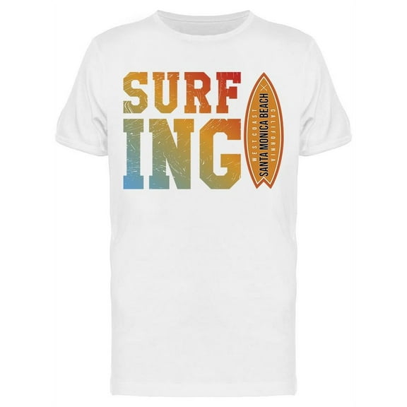 Surfing: Santa Monica Beach T-Shirt Men -Image by Shutterstock, Male x-Large