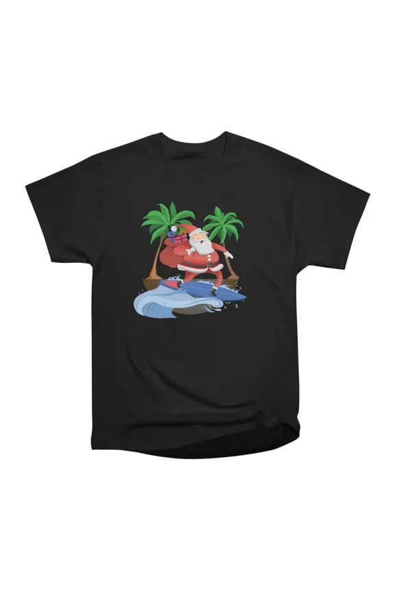 Surfing Santas Tropical Delivery T-Shirt Tee Gift For Him Merch For Her Apparel For Friend